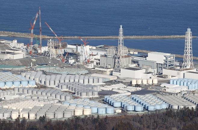 후쿠시마 제1원자력발전소 내 오염수 보관 탱크 모습. / 연합뉴스
