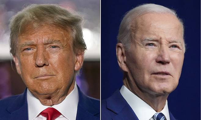 도널드 트럼프 전 미국 대통령(왼쪽), 조 바이든 미국 대통령. AP연합뉴스