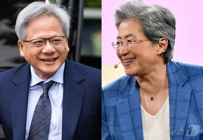 젠슨 황 엔비디아 CEO(왼쪽)와 리사 수 AMD CEO-로이터 사진 합성