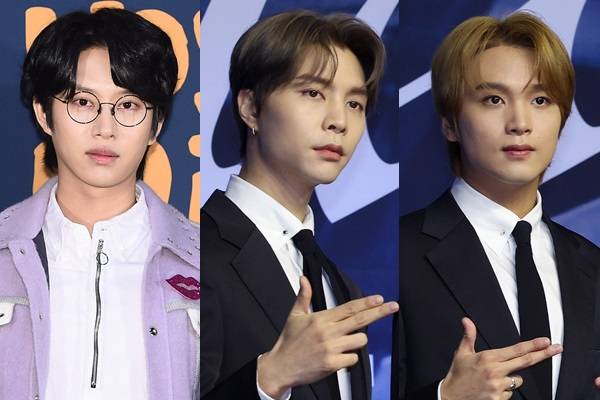 SM엔터테인먼트가 소속 그룹 슈퍼주니어 김희철과 그룹 NCT(엔시티) 멤버 쟈니, 해찬(왼쪽부터)을 둘러싼 루머에 대해 ‘사실무근’이라고 부인했다. /사진=뉴스1