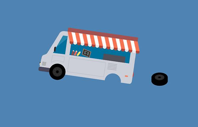 지난 10년간의 규제개혁에도 여전히 푸드트럭은 영업장소 부족으로 골머리를 앓고 있다.[일러스트=게티이미지뱅크, 더스쿠프 포토]