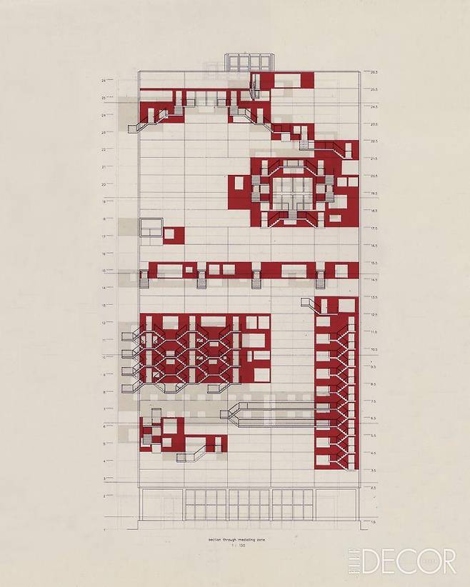 1994년 〈신건축〉 주거 디자인 공모전 당선작 패널 이미지. 조민석이 건축가로서 첫발을 내디딘 순간으로 꼽은 시기다.