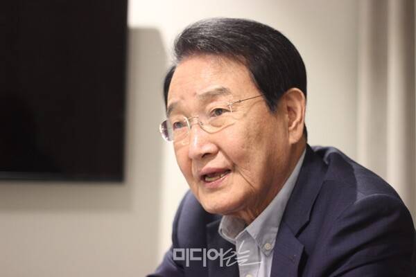 ▲ 변재일 전 더불어민주당 의원이 4일 서울 여의도에서 미디어오늘과 인터뷰를 하는 모습. 사진=윤수현 기자