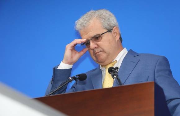 경북 포항 영일만 일대에 최대 140억 배럴의 석유·천연가스가 매장돼 있을 가능성이 있다고 분석한 미국 액트지오사(社)의 비토르 아브레우 고문이 7일 정부세종청사에서 동해 심해 가스전 개발 관련 기자회견을 하고 있다. 2024.6.7 연합뉴스