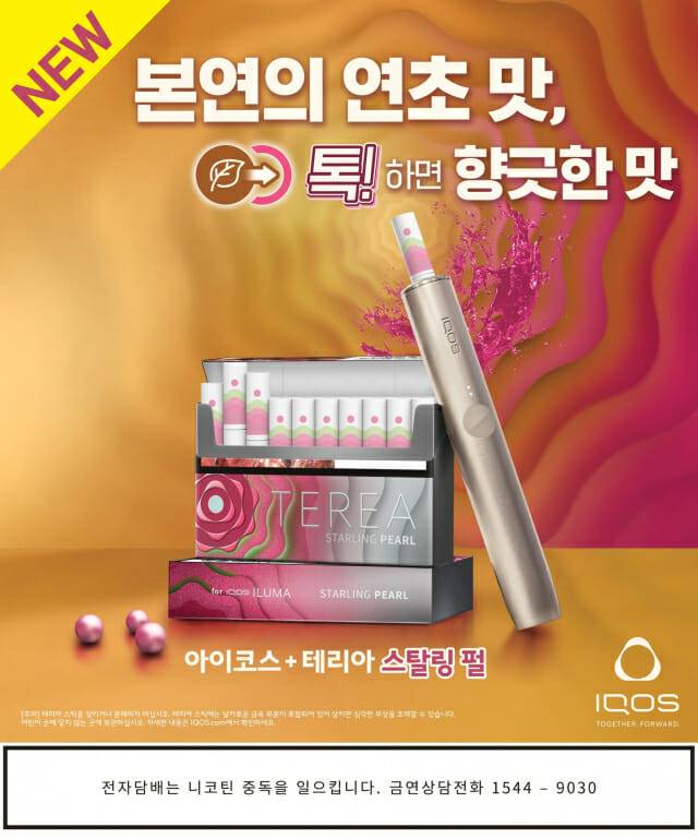 아이코스 일루마 전용 타바코 스틱 테리아의 캡슐 신제품 '테리아 스탈링 펄' (사진=한국필립모리스)