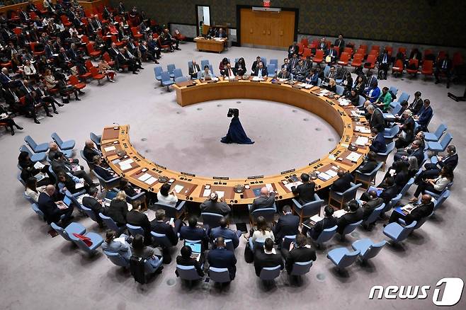 유엔 안전보장이사회(안보리). 2024.04.18. ⓒ AFP=뉴스1 ⓒ News1 정윤영 기자