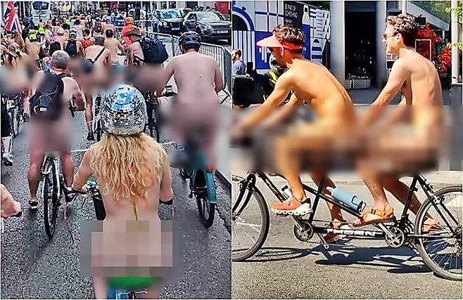 ‘세계 나체 자전거 타기’(World Naked Bike Ride) 행사 자료 사진 [사진출처=WNBR SNS]