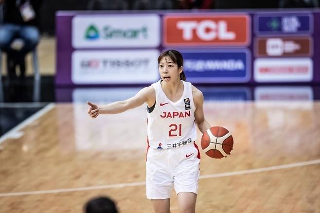 2021 FIBA 아시아컵에 출전한 나가타 모에가 WKBL 아시아쿼터 드래프트 참가 의사를 밝혔다. 나가타는 올해 1월에 열린 2023-24 여자프로농구 올스타 페스티벌에서 W리그 라이징스타 소속으로 출전하기도 했다. 사진=FIBA 제공