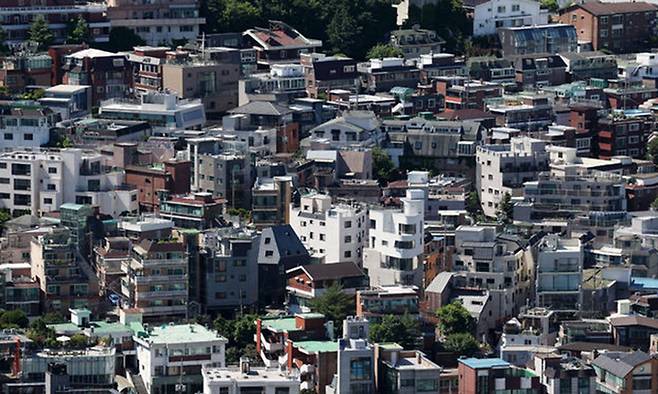 서울 중구 남산에서 바라본 빌라 밀집 지역 모습. 뉴시스