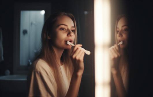 잘못된 양치질은 백태를 유발할 수 있다｜출처: 미드저니