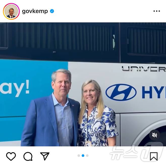 브라이언 켐프 미국 조지아 주지사와 부인 마티 여사.(켐프 주지사 SNS)