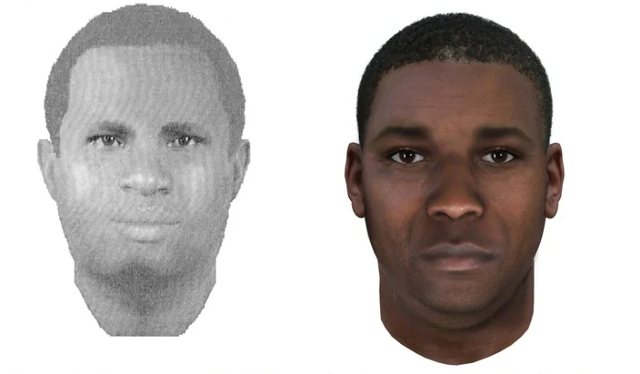 워싱턴 인근 호텔 여러 곳에서 1998년부터 2006년까지 연쇄강간을 저지른 용의자의 몽타주. 목격자들의 증언을 토대로 그려졌다. 왼쪽은 2003년 그려진 몽타주, 오른쪽은 2018년 나이와 일부 DNA 정보 등을 반영해 다시 그려진 몽타주. FBI 홈페이지 캡처