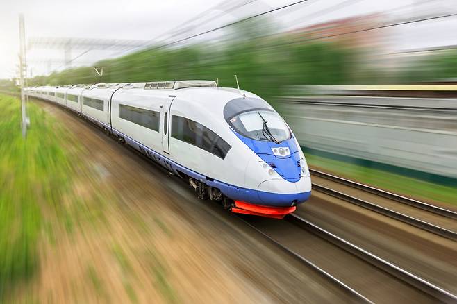 A rendered image of a high speed train. (123rf)