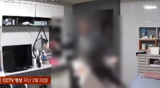 지난 2월 20일 피해 여성의 집에 무단 침입해 폭행을 가한 전 연인. JTBC ‘사건반장’ 보도화면 캡처