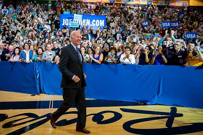 대선 유세를 벌이는 조 바이든 대통령. 백악관 홈페이지