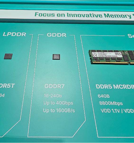 SK하이닉스가 올해 3월 미국 새너제이에서 열린 엔비디아 GTC에서 처음으로 공개한 GDDR7. [SK하이닉스 제공]