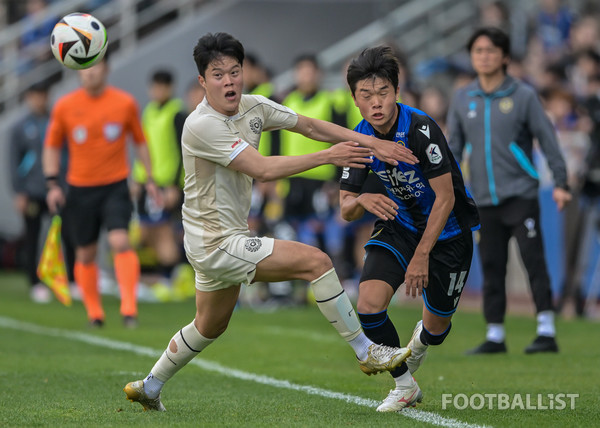 장성원(왼쪽, 대구FC), 최우진(오른쪽, 인천유나이티드). 서형권 기자