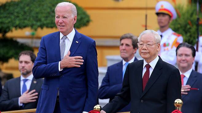 바이든 미국 대통령과 쫑 베트남 서기장