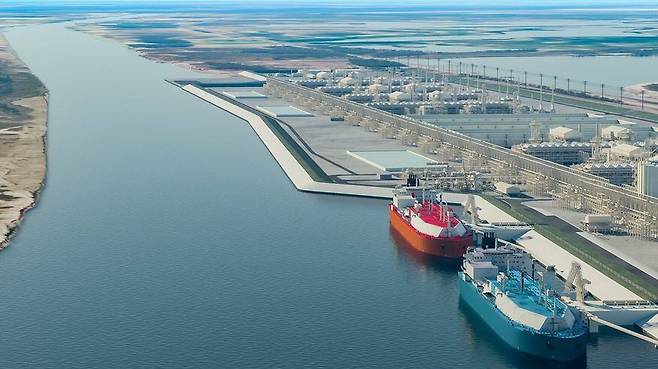 넥스트디케이드가 미국 텍사스 브라운스빌 항구에 건설 중인 리오그란데 LNG 터미널 조감도./넥스트디케이드 제공