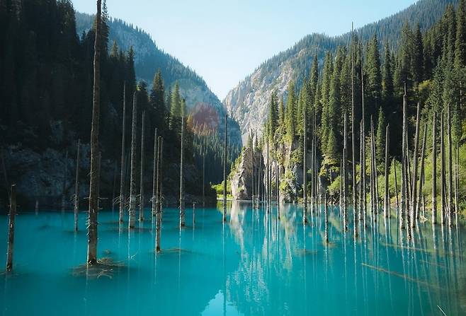 카인디 호수(Kaindy lake). 사진제공|카자흐스탄관광청