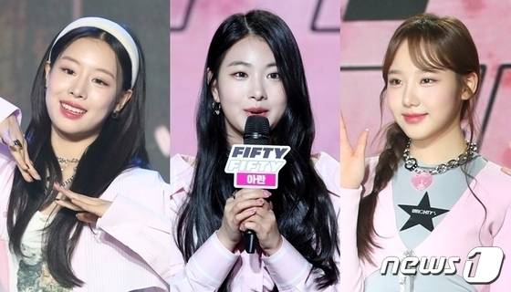 (왼쪽부터) 피프티 피프티 전 멤버 시오, 아란, 새나 ⓒ 뉴스1 DB