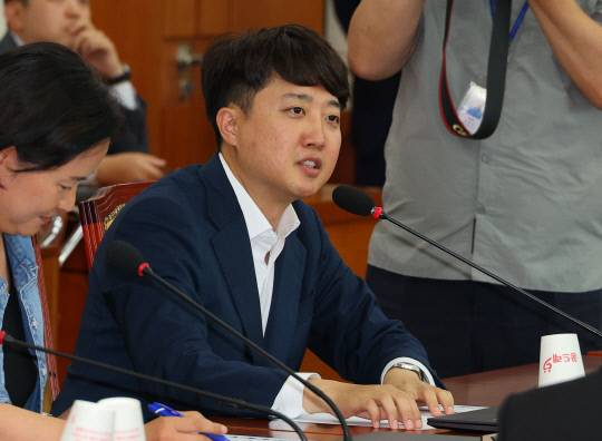 인사말하는 이준석 의원. 연합뉴스.