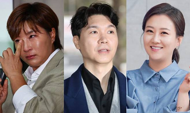 골프선수 출신 박세리, 방송인 박수홍, 가수 장윤정(왼쪽부터). 뉴시스