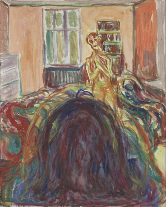 ‘흐트러진 시야’(1930·14섹션)는 실명에 대한 두려움과 이를 극복하려는의지를 담았다. 뭉크는 1930년 안구 출혈로 오른쪽 눈은 실명에 가까웠다. 이로 인해 왜곡된 세상과 올바른 시각이 겹쳐 보인다.