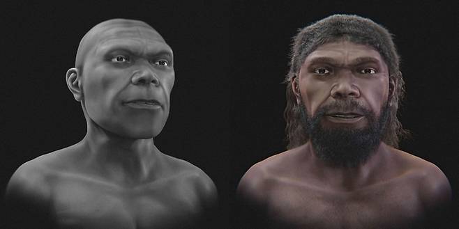 30만년 전 호모사피엔스 '제벨 이르후드' 화석을 현대인의 특징과 결합해 완성한 복원도. 사진=시세로 모라에스