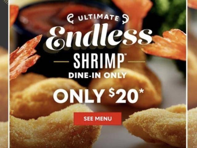지난해 6월 레드 랍스터가 실시한 '20달러 무제한 새우' 프로모션 광고.