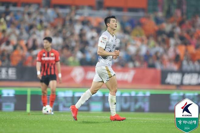 [서울=뉴시스] 프로축구 K리그1 김천 상무 유강현. (사진=한국프로축구연맹 제공) *재판매 및 DB 금지