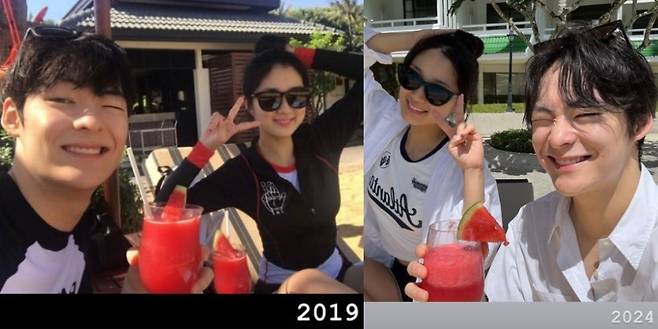 사진=왼쪽부터 2019년 송건희, 김혜윤, 2024년 김혜윤, 송건희/김혜윤 소셜미디어 캡처