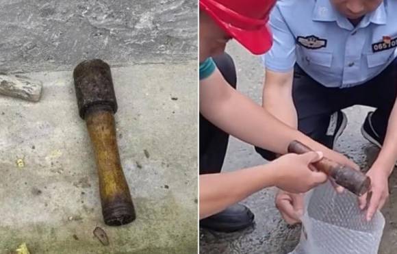 중국 후베이성 바오캉의 한 시골 마을의 한 할머니가 망치로 쓰던 물건이 수류탄인 것으로 밝혀졌다.