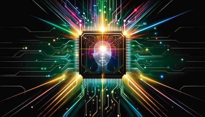 오픈AI가 개발한 생성형 인공지능(AI) DALL-E가 그린 광자칩 이미지. [이종림 제공]