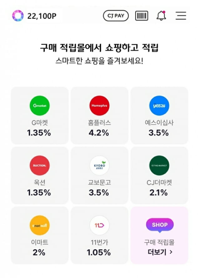 CJ ONE이 구매 적립몰 서비스를 신규 오픈한다. (사진=CJ올리브네트웍스)