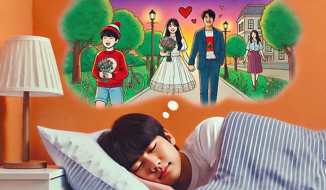 인간이 꿈을 꾸는 전체 시간 중 약 12분의 1 정도는 성적인 내용으로 채워진다고 이 책은 전했다. 자료사진. [이미지 출처 = 챗GPT]