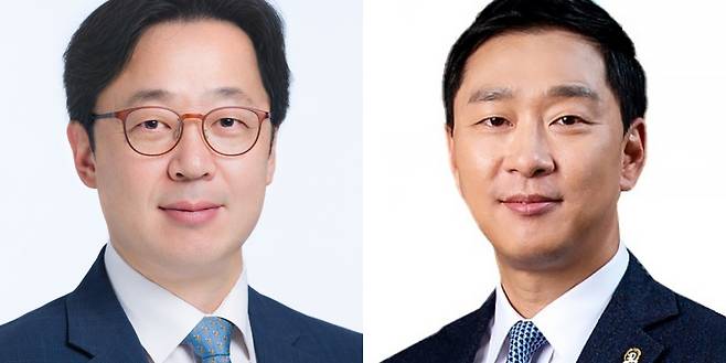 왼쪽부터 김민영 동아쏘시오홀딩스 사장, 정재훈 동아에스티 사장/사진= 동아쏘시오그룹