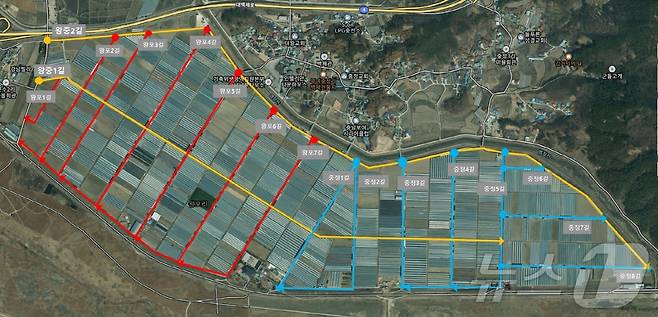 부여군 왕포 중정리 비닐하우스 밀집단지 전경. (부여군 제공) / 뉴스1