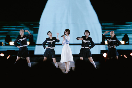 Member Hanni of girl group NewJeans performing at the quintet's first meet and greet in Japan, the ″Bunnies Camp 2024 Tokyo Dome,″ which took place on June 26 and 27 at the Tokyo Dome, Japan [ADOR]