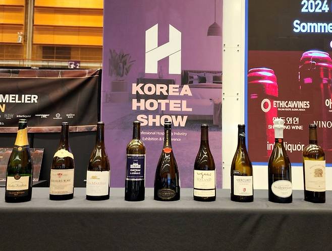 대회 와인들. 한국소믈리에협회 제공
