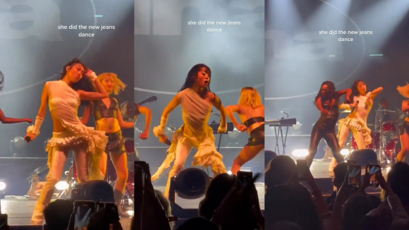 자신의 공연에서 뉴진스의 ‘OMG’ 안무를 선보인 리나 사와야마. 출처: 리나 사와야마 인스타그램