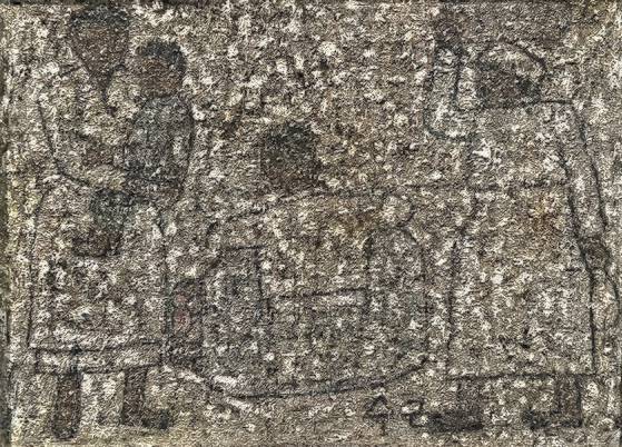 박수근의 '세 명의 여성과 어린이'라는 제목으로 LACMA에 전시된 그림. [중앙포토]