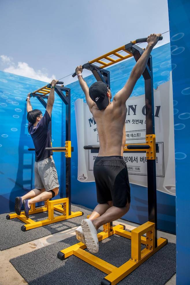캐리비안베이 ‘피지컬 캐비’의 고객 참여 이벤트                     사진제공｜에버랜드