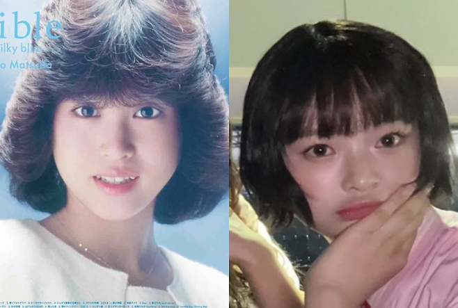 일본 유명 가수 마쓰다 세이코(왼쪽)와 뉴진스 하니.