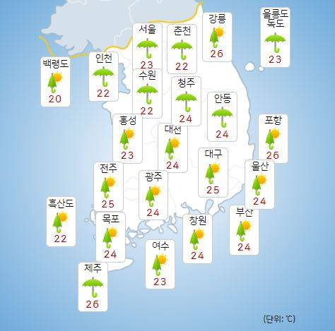 ⓒ기상청: 오늘(3일) 오전 전국날씨