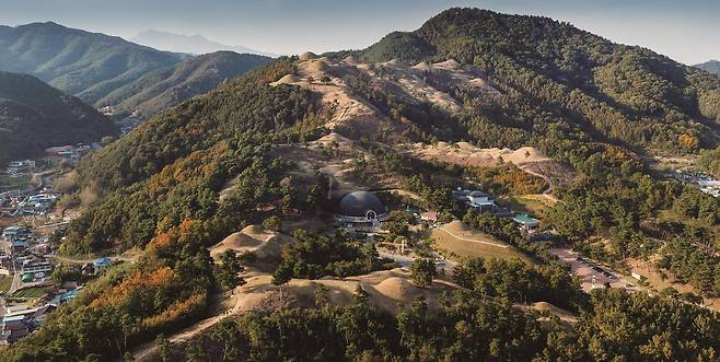 유네스코 세계유산에 등재된 고령 지산동 고분군 전경. /국가유산청