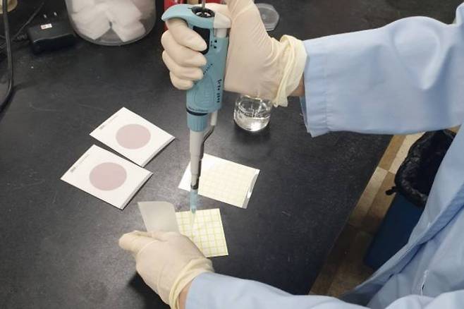 사조동아원 당진 공장 실험실에서 건강한 펫푸드 생산을 위한 미생물 분석 검사를 실시하고 있다. 사조대림