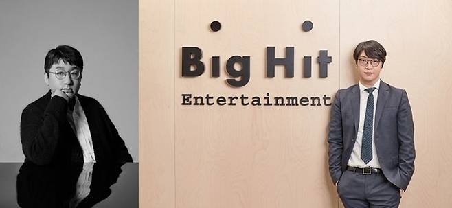 하이브 방시혁 의장, 윤석준 대표. 사진ㅣ하이브, 빅히트 엔터테인먼트