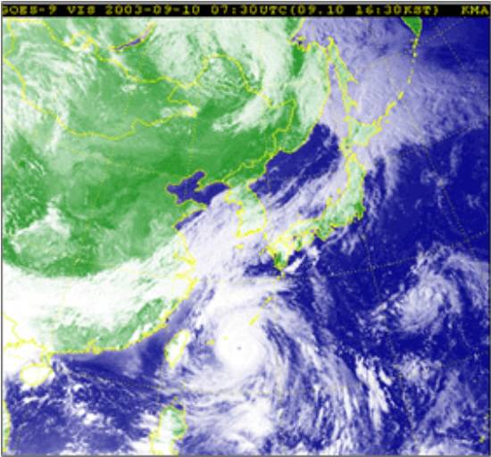 ▲ 위성에서 촬영한 태풍의 모습 [사진 제공=기상청]