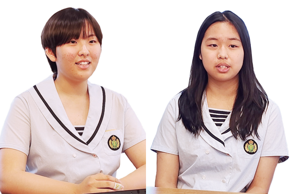 (왼쪽부터) 성남여자중학교 임태연, 김도이 학생